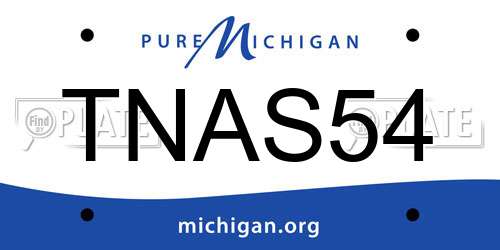 TNAS54 Michigan License Plate