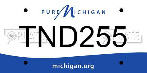 TND255 Michigan License Plate