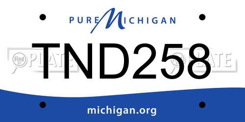 TND258 Michigan License Plate