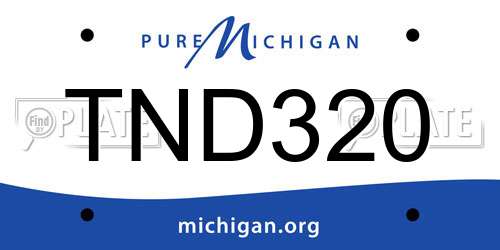 TND320 Michigan License Plate