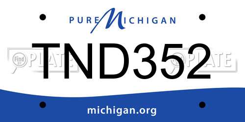 TND352 Michigan License Plate