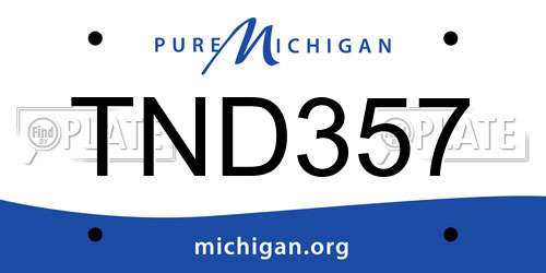 TND357 Michigan License Plate