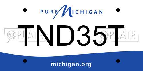 TND35T Michigan License Plate