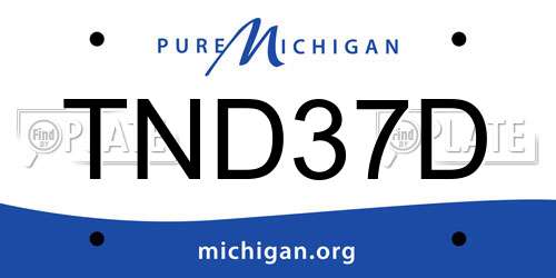 TND37D Michigan License Plate