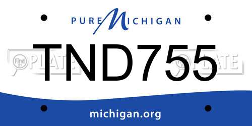 TND755 Michigan License Plate