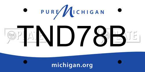 TND78B Michigan License Plate