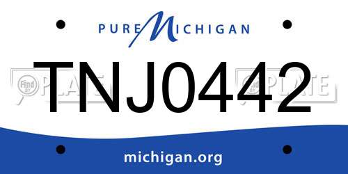 TNJ0442 Michigan License Plate
