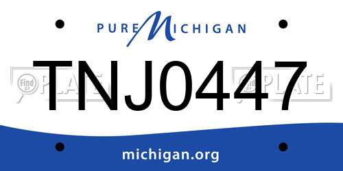TNJ0447 Michigan License Plate