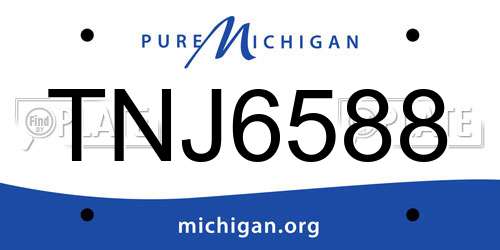 TNJ6588 Michigan License Plate