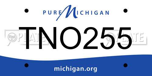 TNO255 Michigan License Plate