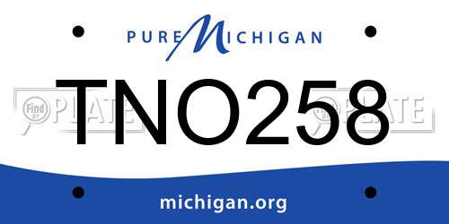 TNO258 Michigan License Plate