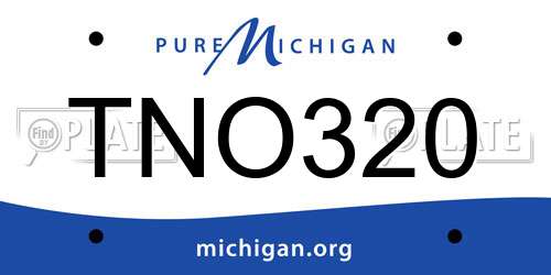 TNO320 Michigan License Plate