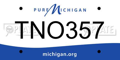 TNO357 Michigan License Plate