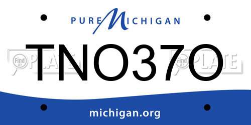 TNO37O Michigan License Plate