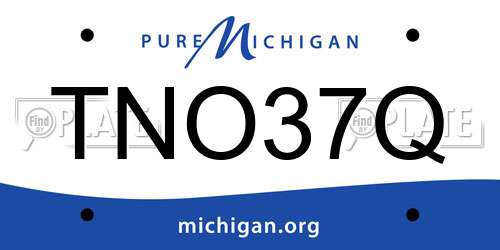 TNO37Q Michigan License Plate