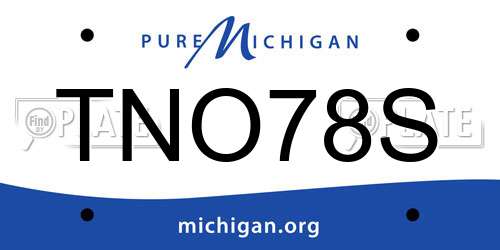 TNO78S Michigan License Plate