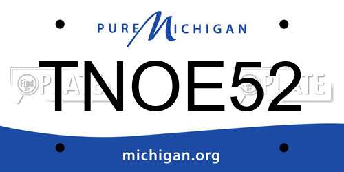 TNOE52 Michigan License Plate