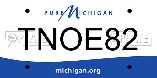 TNOE82 Michigan License Plate