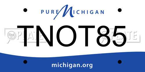TNOT85 Michigan License Plate