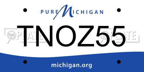TNOZ55 Michigan License Plate