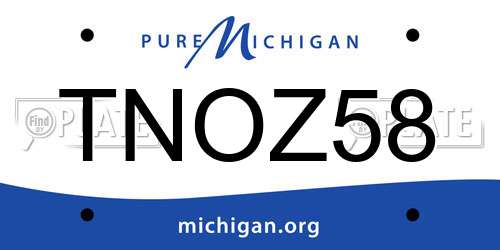 TNOZ58 Michigan License Plate
