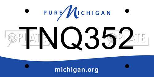 TNQ352 Michigan License Plate