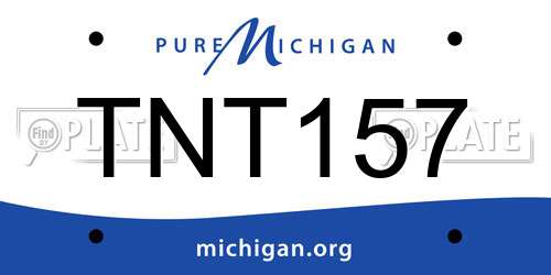 TNT157 Michigan License Plate
