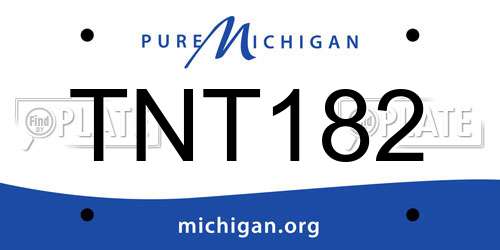 TNT182 Michigan License Plate
