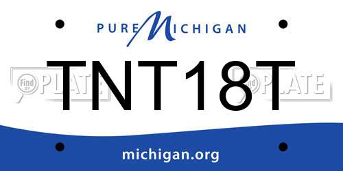 TNT18T Michigan License Plate