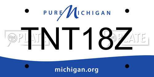 TNT18Z Michigan License Plate