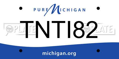 TNTI82 Michigan License Plate