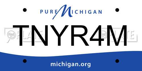 TNYR4M Michigan License Plate