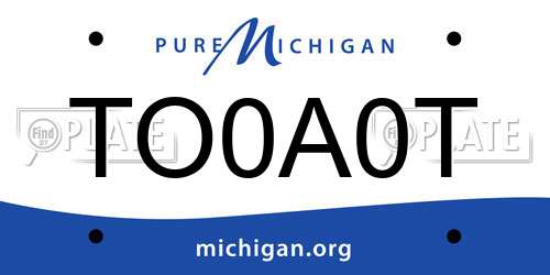TO0A0T Michigan License Plate