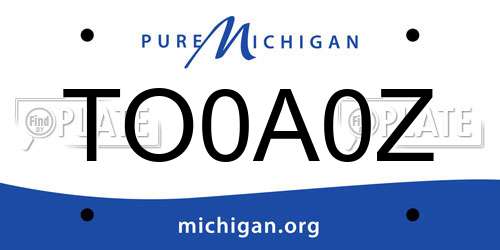 TO0A0Z Michigan License Plate