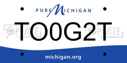 TO0G2T Michigan License Plate