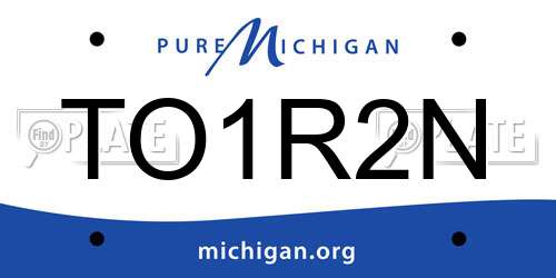 TO1R2N Michigan License Plate