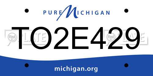 TO2E429 Michigan License Plate