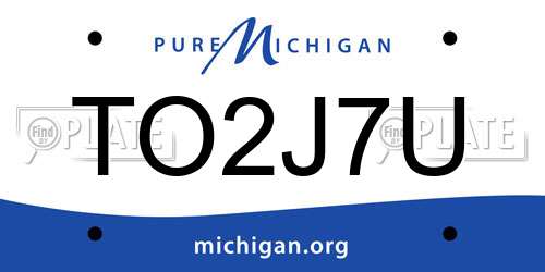 TO2J7U Michigan License Plate