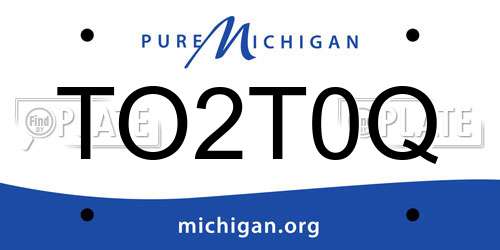 TO2T0Q Michigan License Plate