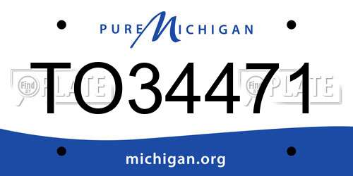 TO34471 Michigan License Plate