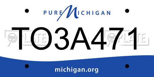 TO3A471 Michigan License Plate