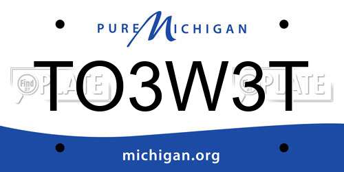 TO3W3T Michigan License Plate