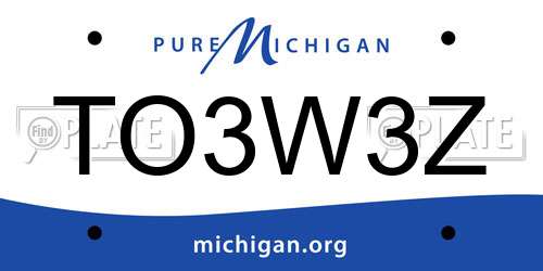 TO3W3Z Michigan License Plate