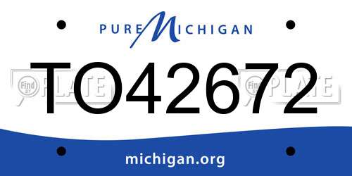 TO42672 Michigan License Plate