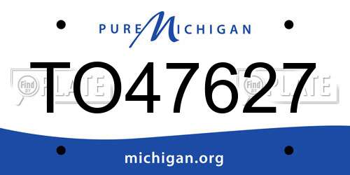 TO47627 Michigan License Plate
