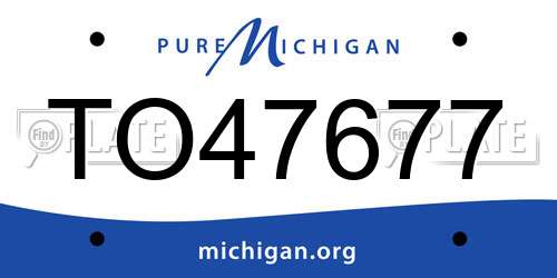 TO47677 Michigan License Plate