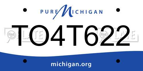 TO4T622 Michigan License Plate