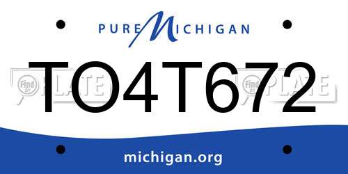TO4T672 Michigan License Plate