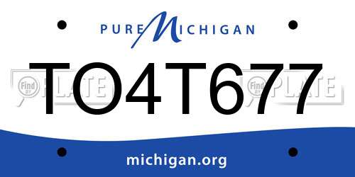 TO4T677 Michigan License Plate