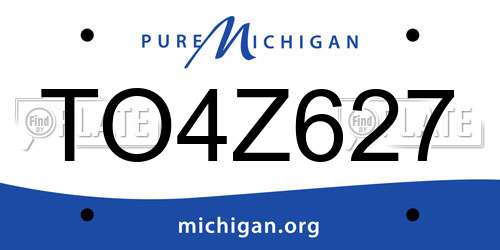 TO4Z627 Michigan License Plate
